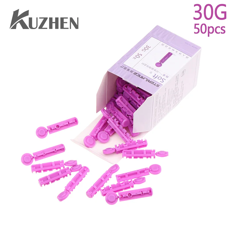 50ks Lancety pre cukrovku Testovanie glukózy v krvi 30 g Počet diabetických lancetov pre menej bolesti Univerzálne sterilné ihly