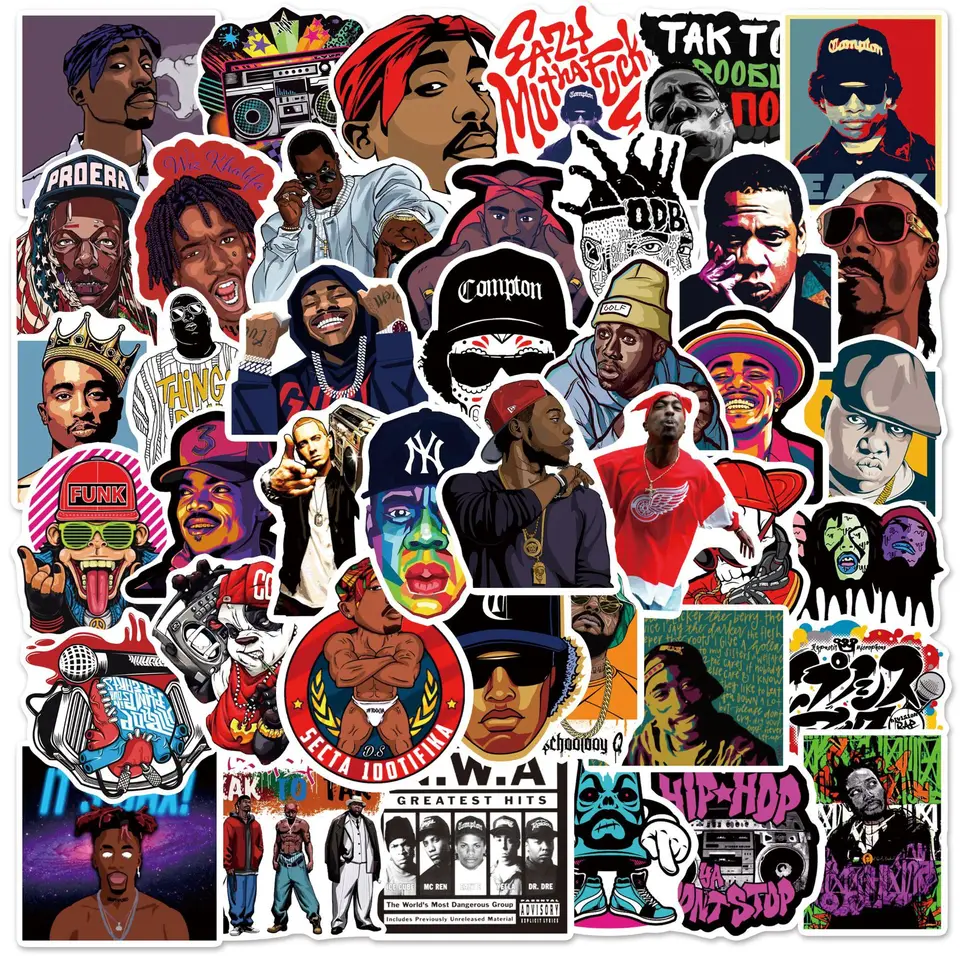 50ks legendárny rapper tupac 2Pac nálepky notoricky známe nálepky na graffiti na východe/západné pobrežie Graffiti