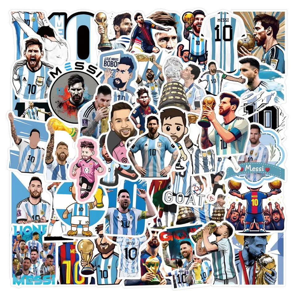 50ks Lionel Messi nálepky Messi DIY Nálepky na scrapbooking telefón batožiny Skateboard vodotesné nálepky