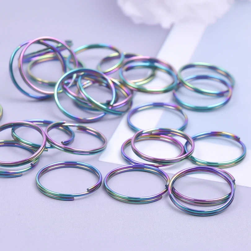 50ks/lop slučka Split Ring Ring Ring z nehrdzavejúcej ocele Zistenia šperkov Kľúčové krúžky Materiály na výrobu doplnkov Keychain nikdy nezmizli zásoby