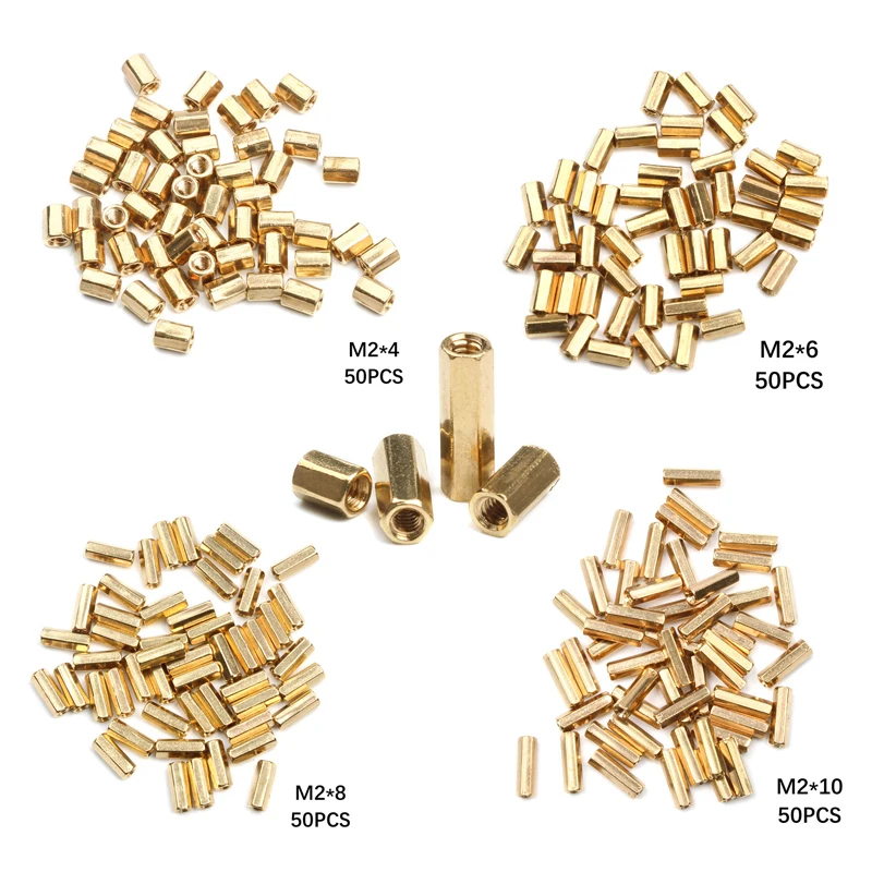50ks m2 hex 4 mm/6 mm/8 mm/10 mm rozstupu matice skrutka mosadzný závitový stĺp PCB PCB PASICTOPP SPACER SPACER SPACER Hardware diely
