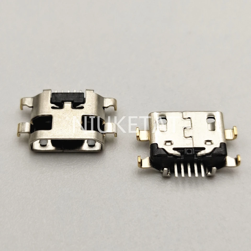 50ks Micro USB Jack nabíjacie nabíjacie zásuvkové konektorové konektorové konektory Ťažká doska 1,2 mm pre Samsung A10 A10S Motorola E5 Play Moto E6