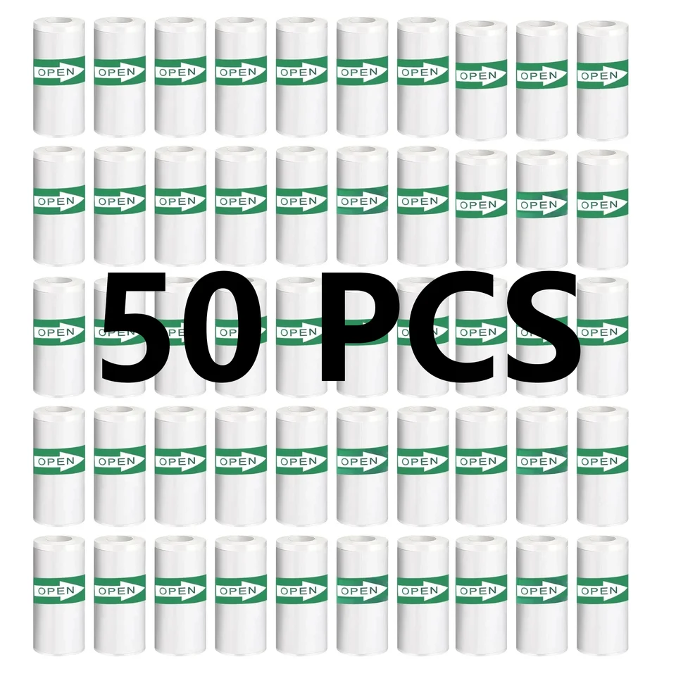 50ks Mini tlačiarne papier Termálna nálepka Papier Self-pasívna tlačiareň Papier Photo tlačiarne štítky pre fotografie poznámky 5,7 x 2,5 cm