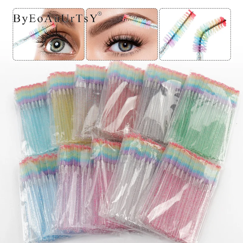 50ks na jednorazové krištáľové mihalnice kefy na predĺženie kefy na kefy na kefy Mascara prútik