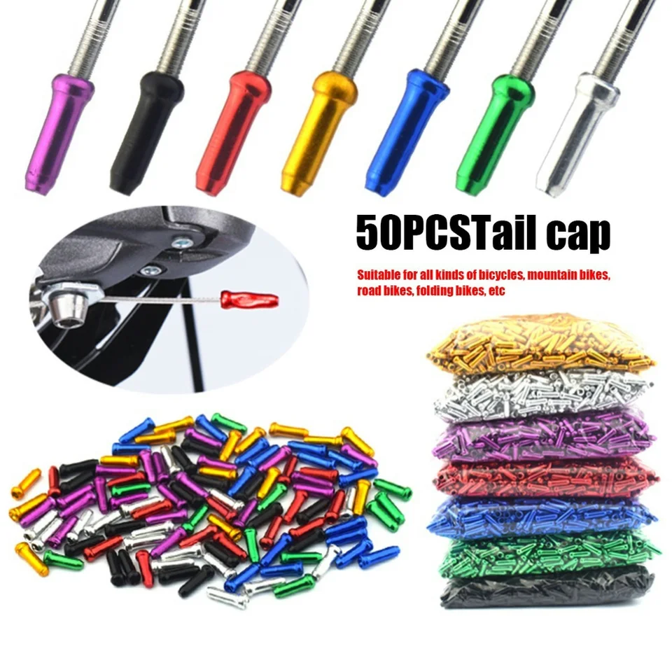 50ks na koncové čiapky na bicykli Caps Hliníková zliatina bicykla brzdenie premietania káblových koncov Caps Crimps Tips