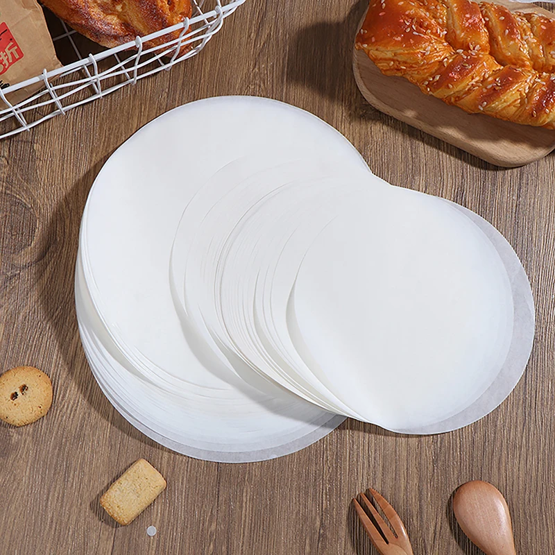 50ks na naolejovaný papierový kruh na naolejový kruh Perchmentovú papier Multifunkčná vložka BBQ rúra Patty hamburger papierový parník vložky na pečenie Nástroj na pečenie