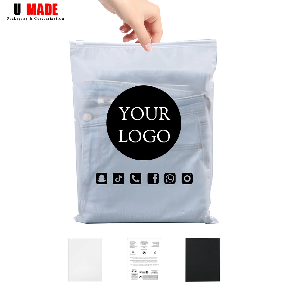 50ks na vlastné posúvanie zipsové plastové vrecká s logom matným matnými zipsovými taškami personalizovanými pre balenie prepravy