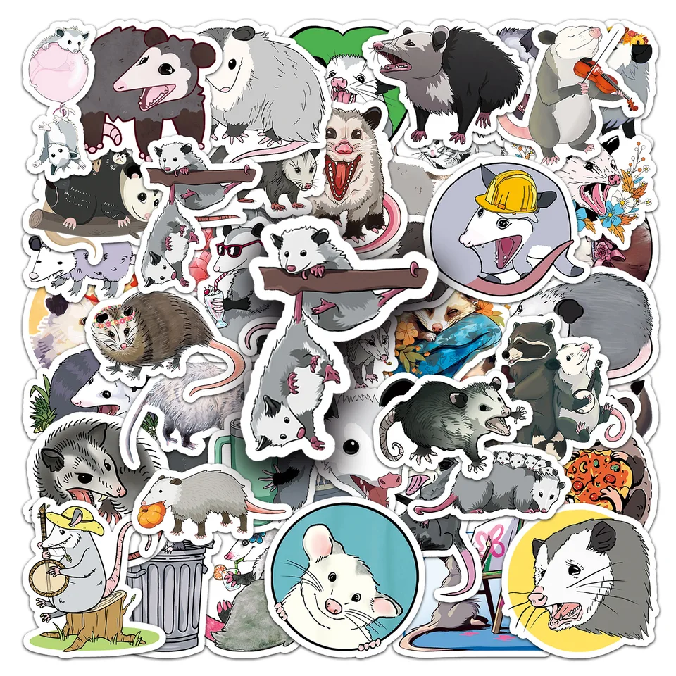50ks opossum nepremokavé nálepky na graffiti pre stenu pre notebook DIY