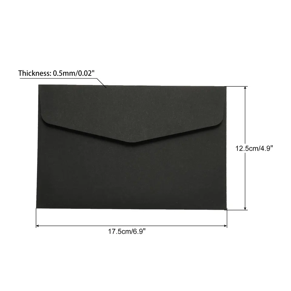 50ks Plain Black/Béžová slepá mini obálka Pohľadnica Drobné úložisko Držiteľ karty Držiteľ obálky pre svadobné pozdravy