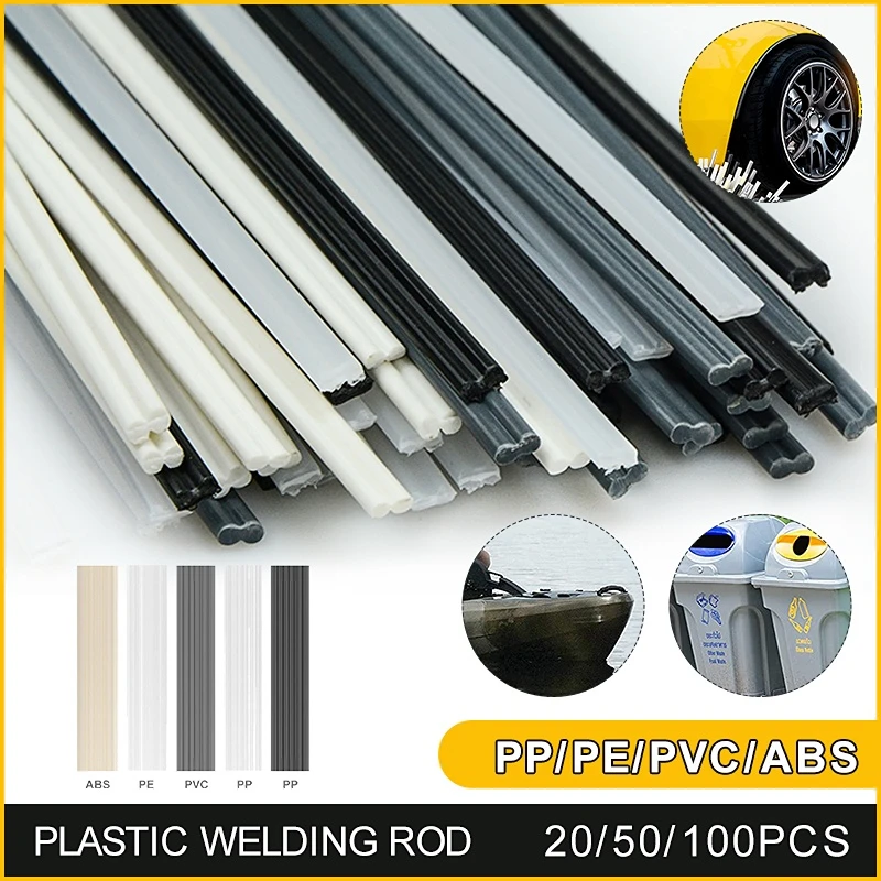 50ks plastové zváracie tyče súprava 20 cm PP/PE/PVC/ABS Polpropylénové zváracie tyčinky Nástroje na opravu nárazníka pre plastový zvárač