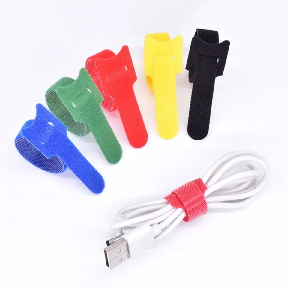 50ks prenosné 150 mmx12mm káblové kravaty Ties T s zadkom dozadu Dátový kábel Káblová kravata Nylon Loop Wrap Multicolor Cable Organizátor Domov