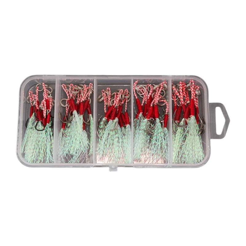50ks rybárske pomáhajú Hook Fishhook Saltwater Assist Hook Pomaly Rýchlo pád prípravok na rybolovný háčik na slanú vodu