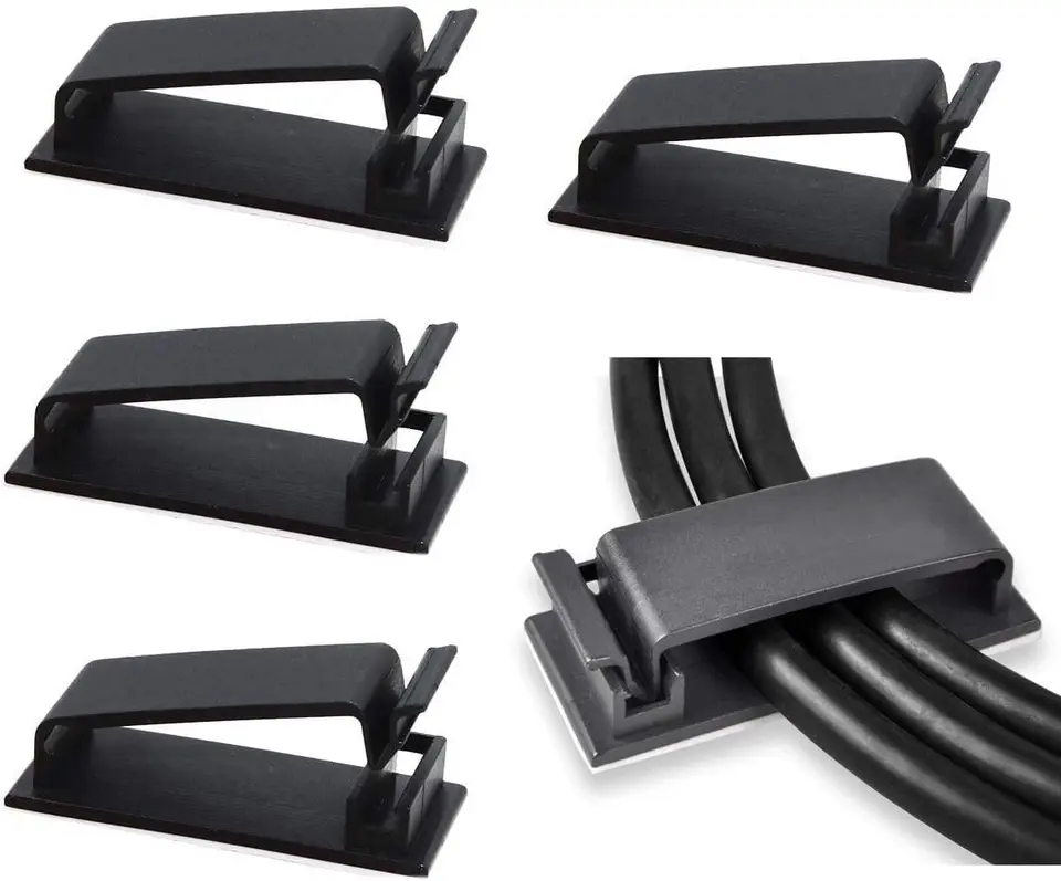 50ks Self Adhesive Cable Clips, organizátorov káblových klipov Držiteľ káblov pre televízor PC Ethernet kábel pod stolom Home Off