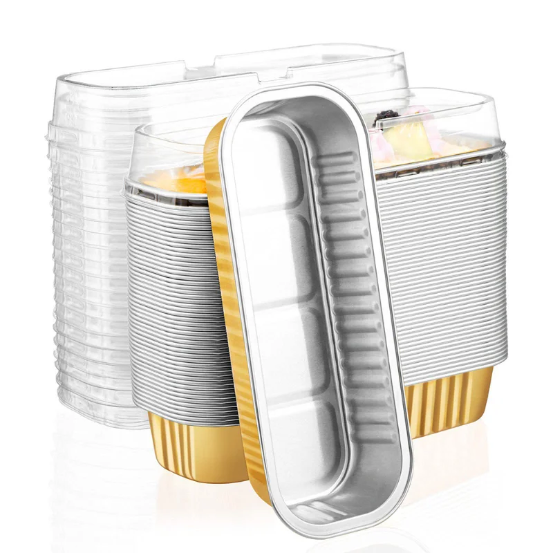 50ks/set hliníková fólia Mini bochníky 200 ml opakovane použiteľné nepoužiteľné obdĺžnikové obdĺžniky Chlieb