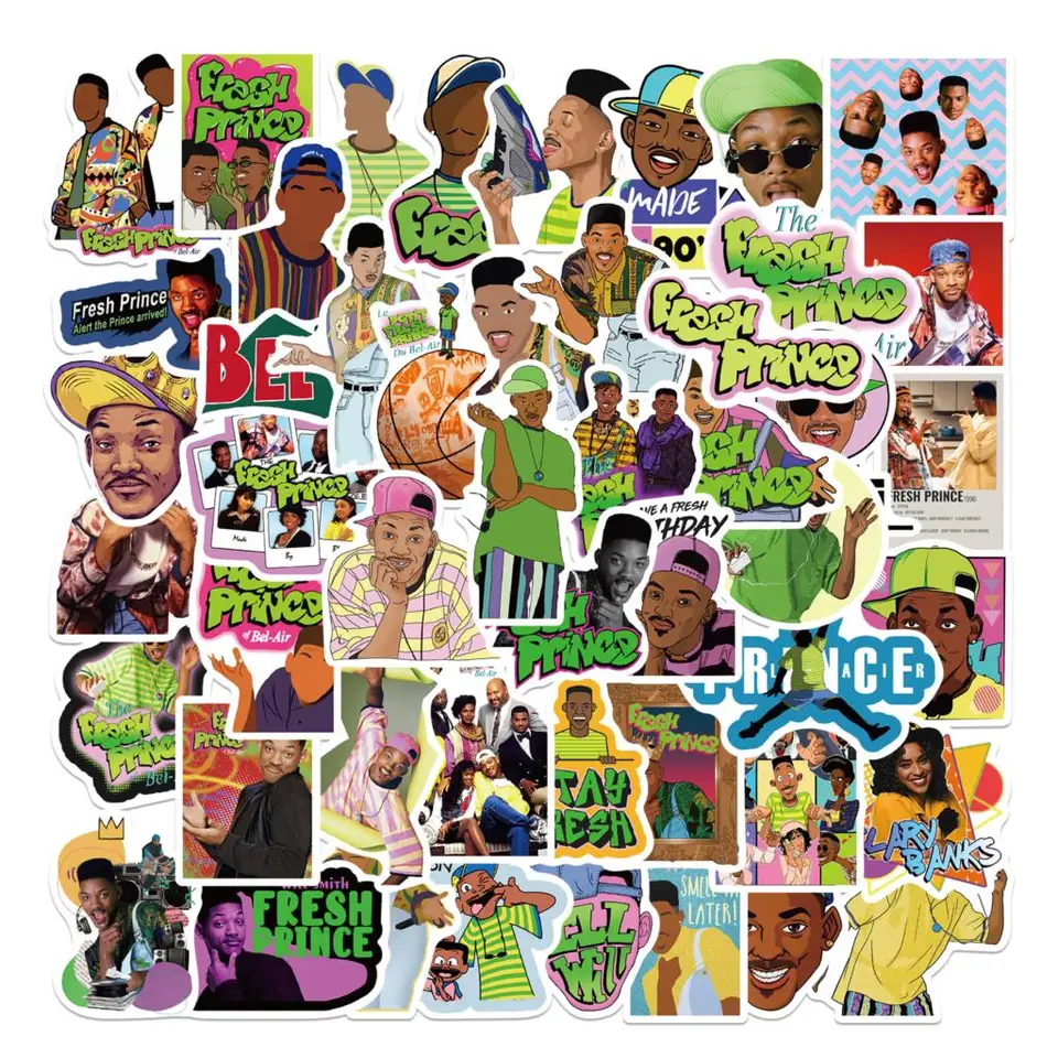 50ks TV show The Fresh Prince of Bel-Air nálepky estetické laptop vodné fľaše vodotesné graffiti nálepky s nálepkou detská hračka