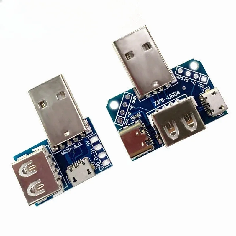 50ks USB Head Switchboard Mužský konektor typu C Micro USB Žena 2,54-4p Testovacia doska prenosu USB Doska USB Adapter