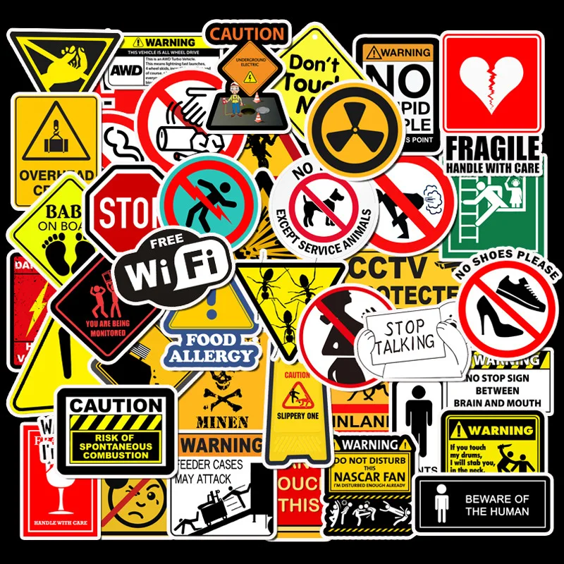 50ks Varovné značky UPOZORNENIE DANGER STRÁNKY STRÁNKA BALENIE VÝVODNÉ DIY DETORÁCIA KAWAII PASE PAN