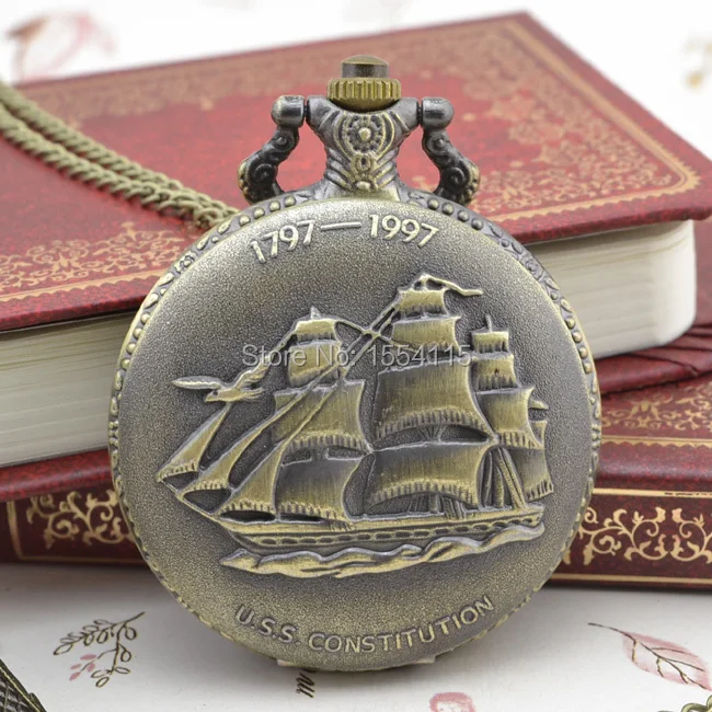 50ks/veľa veľkoobchodnej zbierky Flip Pocket Watch Watch veľkej veľkosti Plachtové vzory Pocket hodinky vianočný darček hodinky Nový rok propagácia