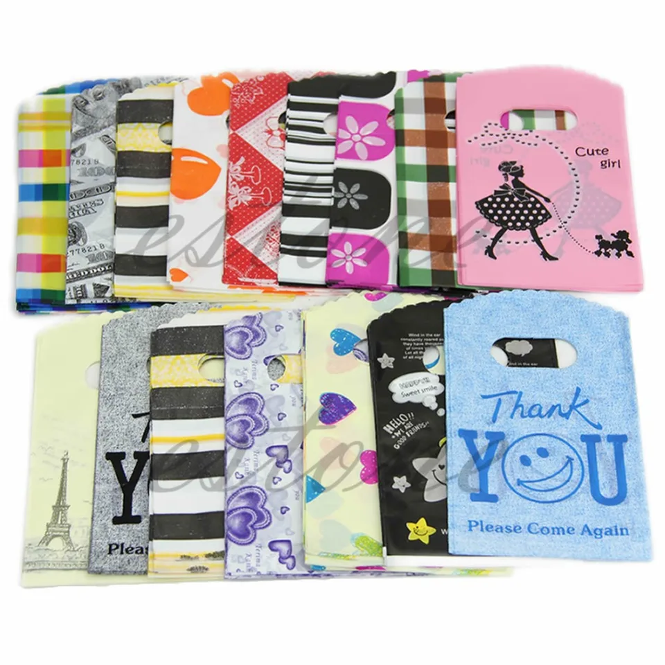 50ks veľkoobchodná šarža 15x9cm Pretty náhodná farebná plastová nakupovanie Candy Bag Candy