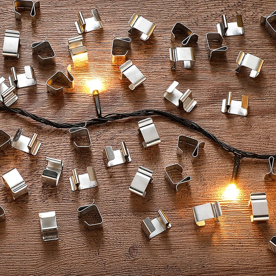 50ks vianočné svetlo zavesené háčiky ľahké inštalácie LED reťazce svetlá Hook pre odkvapy Eaves Accessories