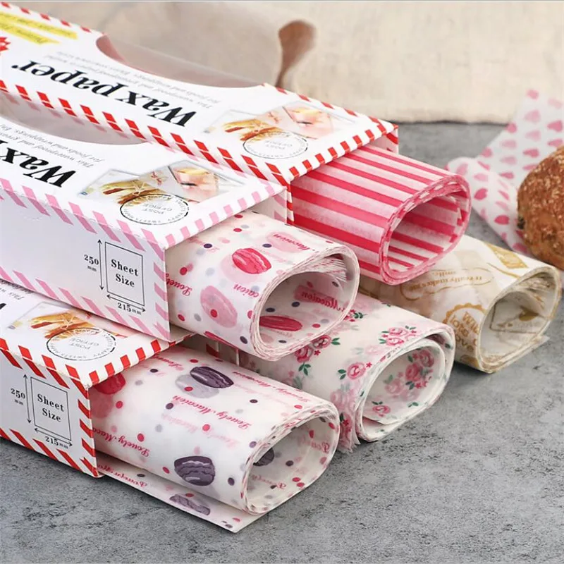 50ks vianočný vosk papierový obal papier pre chlieb sendviče hamburger hranolky Olejový papier Papier