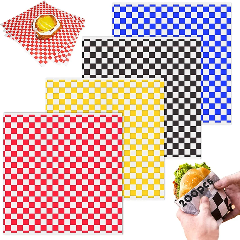 50ks voskové papierové plachty potravinárske papierové papierové obaly pre pizzu hamburger Fries Oil Paper Pastry Sandwich Wax Paper