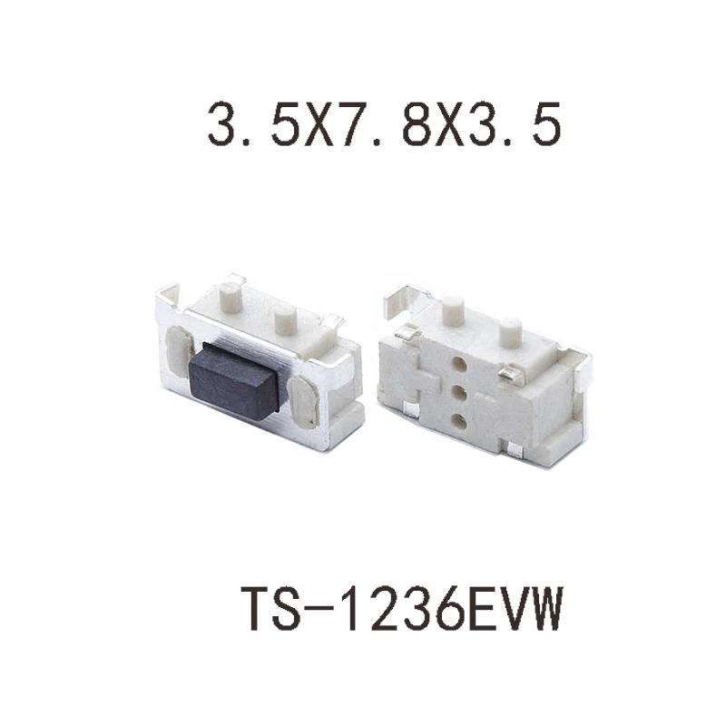 50ks vysokokvalitné SMT 2pin taktilné taktilné takto stlačené tlačidlo Mikro spínač MAMPLEAMARY 3X6X3,5 mm bočné stlačenie