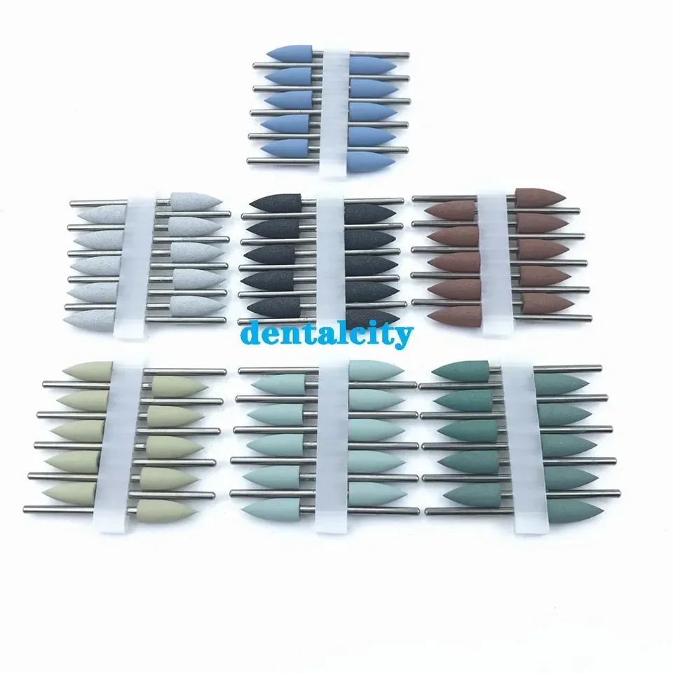 50ks zubný kremíkový gumový gumový burs 2,35 mm živice Burs Bursing Whitening Dentist Equipment
