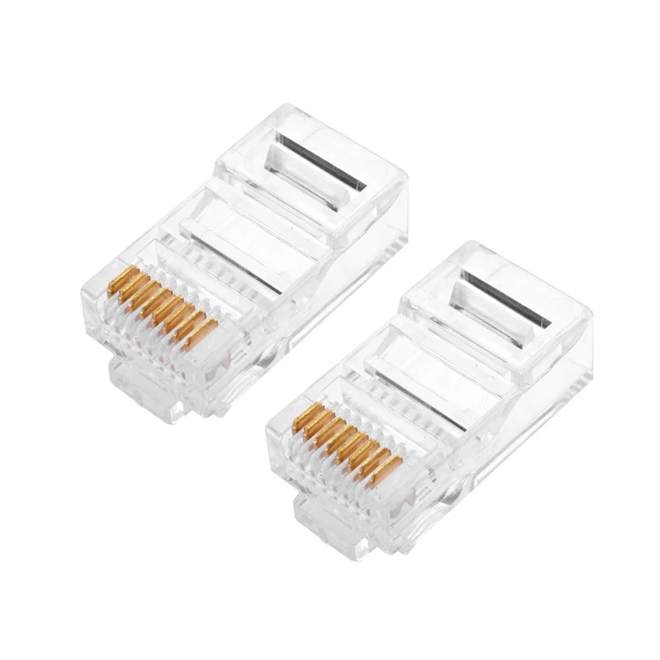 50ks/šarža RJ-45 Ethernet Kábly Modul sieťový konektor pre UTP CAT5 CAT5E RJ45 Sieťové káblové kryštály 8p8c