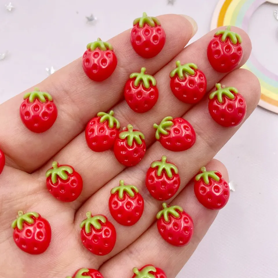50ks živici mini farebné krásne jahodové umenie nechty na kastlback kamenné aplikačné matričky DIY Scrapbook náušnice výzdoba remeselníkov SL8