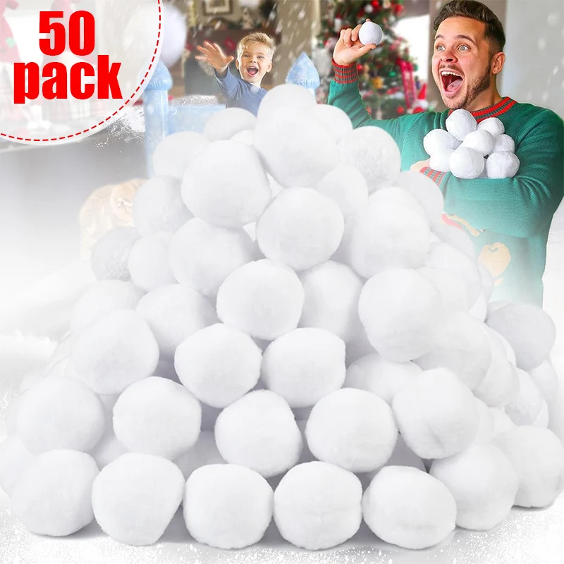 50pack mäkký sneh falošné gule vianočné detské darčeky hračky Indoor Outdoor Snow Fight Lall Set vianočné stromové ozdoby dekorácia pre dom