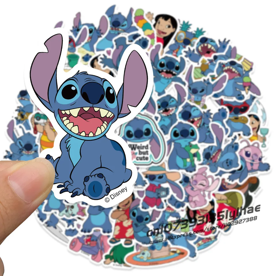 50pc nálepky Disney Stitch pre Pokemon Hello Kitty Doraemon Anime Sticker Balíka pre autá vrecká pegatinas adesivo s10001
