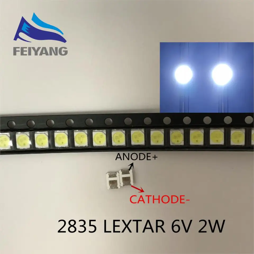 50pcs Originálny Lextar 2835 3528 1210 6V 2W SMD LED na opravu TV podsvietenia studené biele LCD podsvietenie LED LED