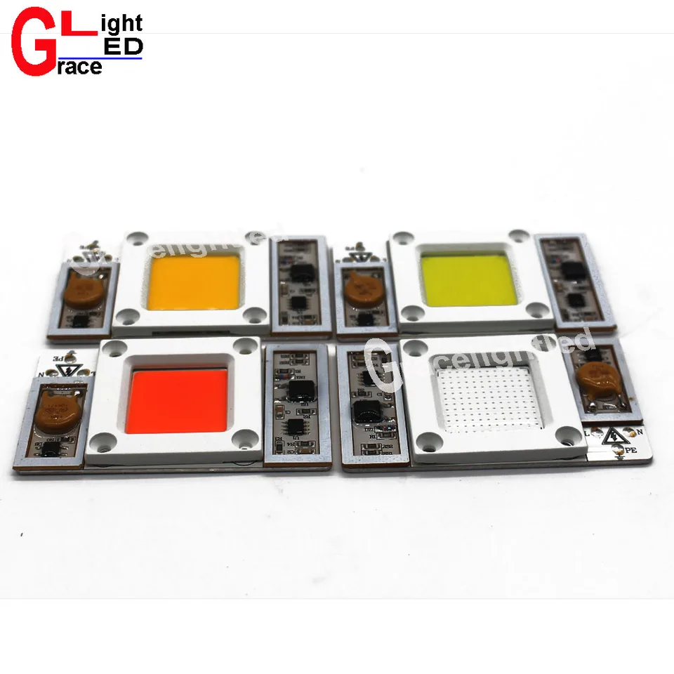 50W 220V / 110V AC High-Power LED čip Vstavaný ovládač Full Spectrum Royal Blue White 6000K 10000K 20000K 30000K