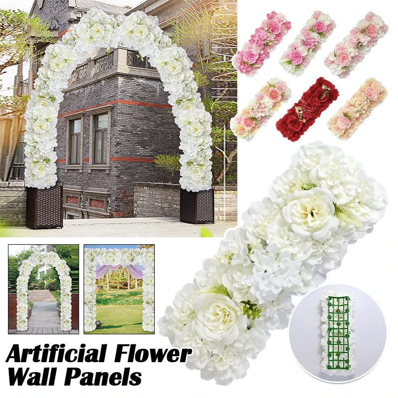 50x20 Umelá kvetinová stena Panely pozadie faux Hydrangea ružová kvetina pre kvetinové nástenné dekorácie Svadobná strana dekorácia podujatia