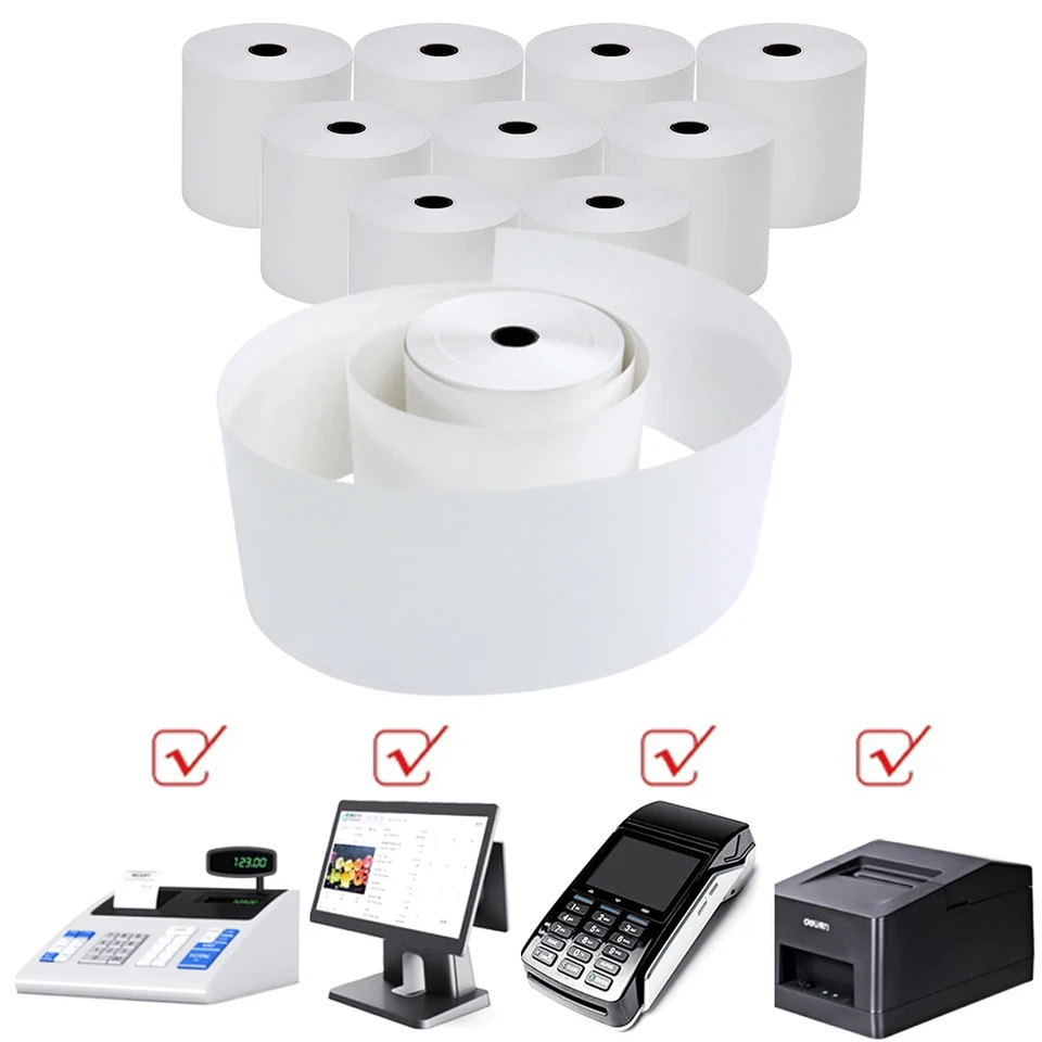 50x80 mm tepelné potvrdenie papierové rolky Termálny papier POS Pokladník Papier na predaj kreditná karta Papier Supermarket reštaurácia Bank