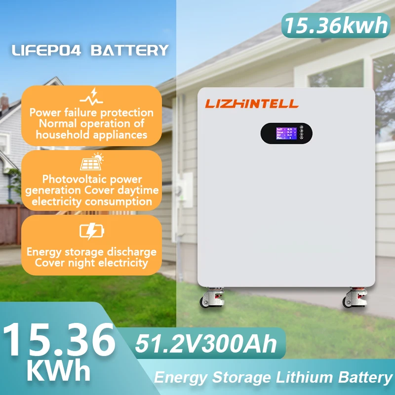 51,2V 300AH Domáca energia SKLADOVANIE LIFEPO4 batéria 300AH 200AH 100AH ​​OFF HOME STORE SKLADU