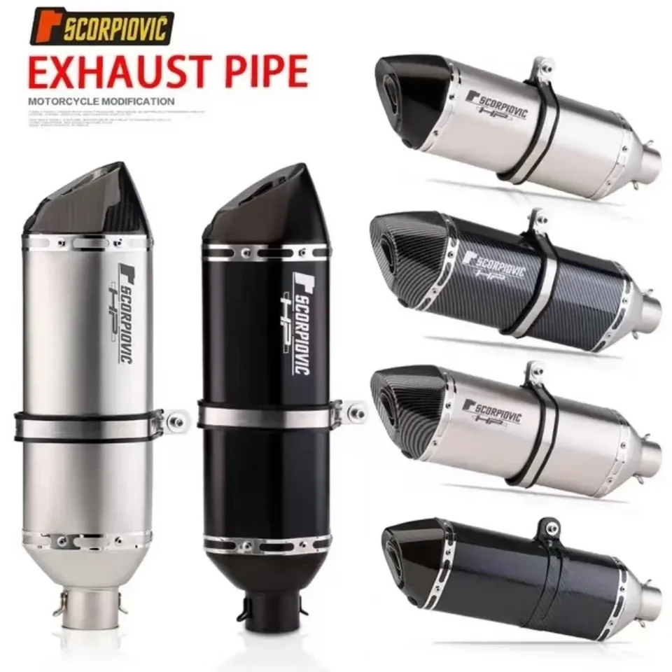 51 mm univerzálny motocykel uhlíkových vlákien Modify Mufle Tufler Escape 470 mm 570 mm pre Ducati 821 ZX10R FZ6 MT07 ZX6R Z900