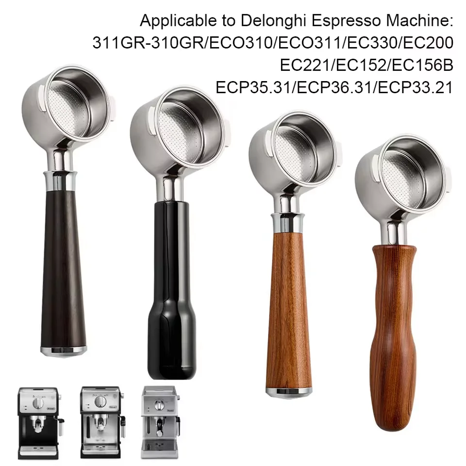 51 mm z nehrdzavejúcej ocele bez dna bez dna pre Portafilter pre DeLonghi EC221 EC310 EC200 EC330 EC152 Výmena filtra Barista Barista