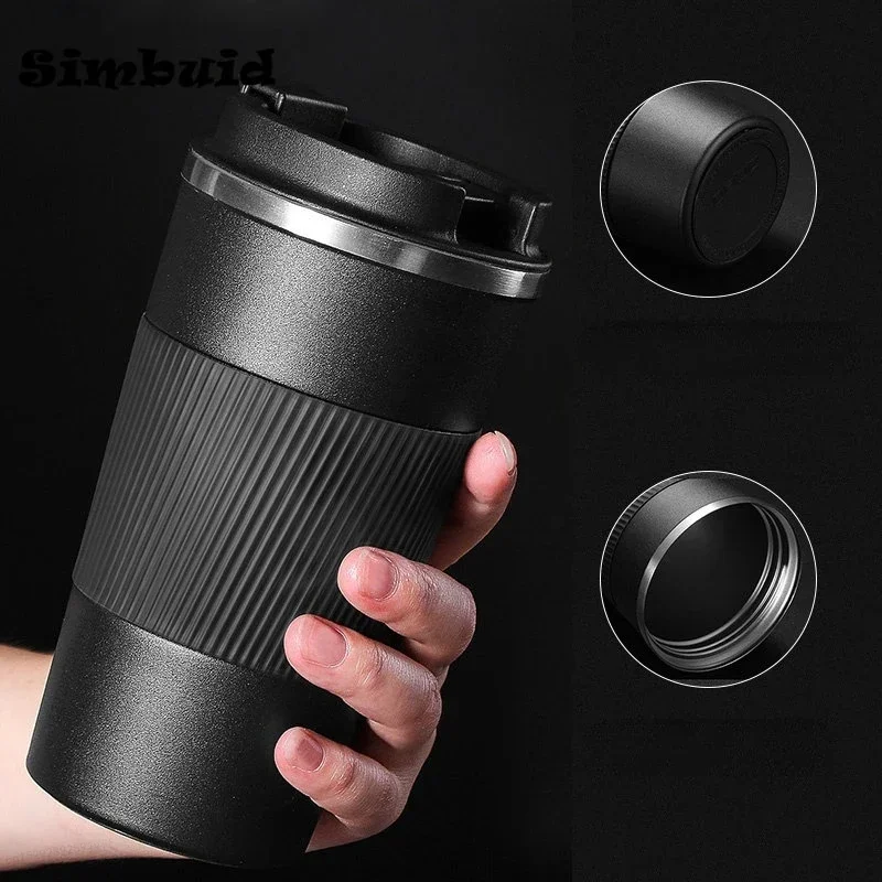 510 MlcoPo de Café de Aço Inoxidável Caneca TérmiCagarrafa Térmica Café Copo Termico Caneca Non-Slip Viagem Garrafa Isolada Carro Carro