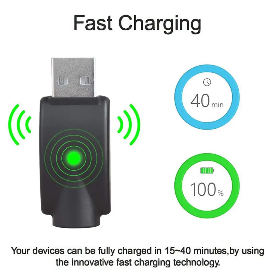 510 Prenosná nabíjačka na nabíjaciu stanicu nabíjačku s bezdrôtovým nabíjaním s indikátorovými svetelnými počítačmi USB nabíjačkou domov