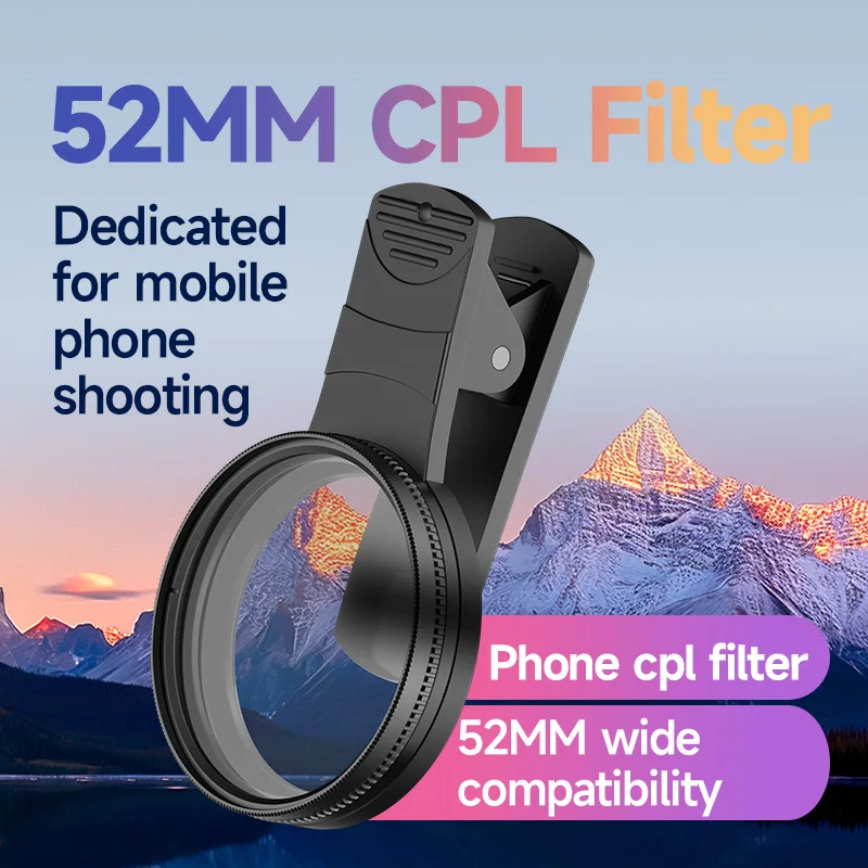 52 mm kruhový univerzálny prenosný polarizer fotoaparát objektív cpl No Reflections Professional pre iPhone mobilný telefón smartphone