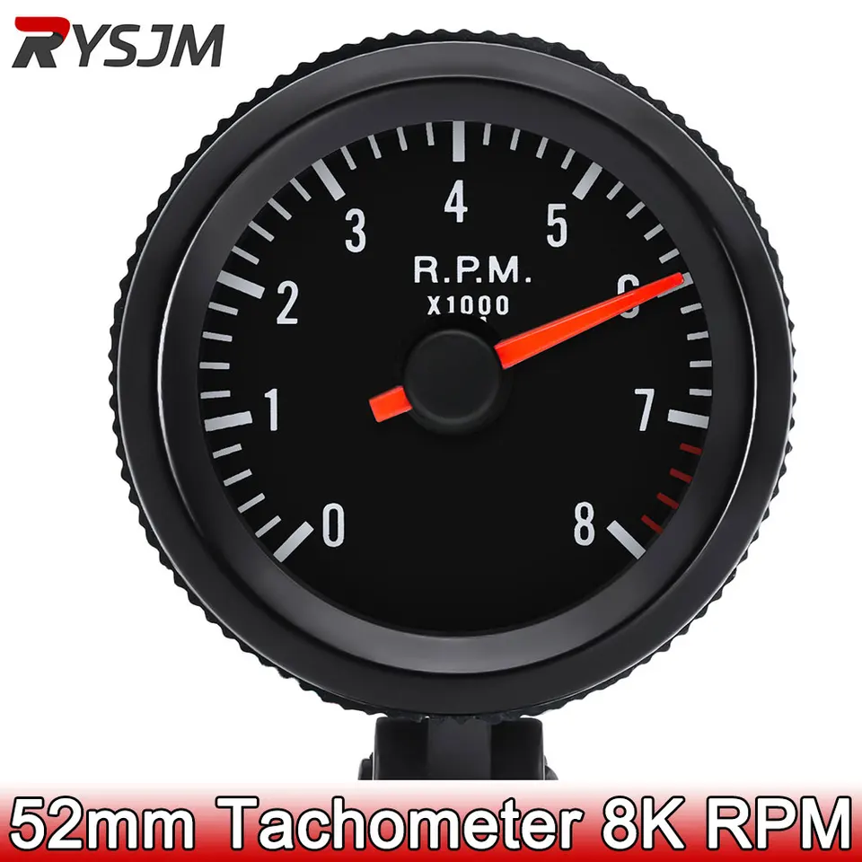 52 mm tachometer merača automobilu + držiak na meradlo RPM RPM 0-8000 ot./min
