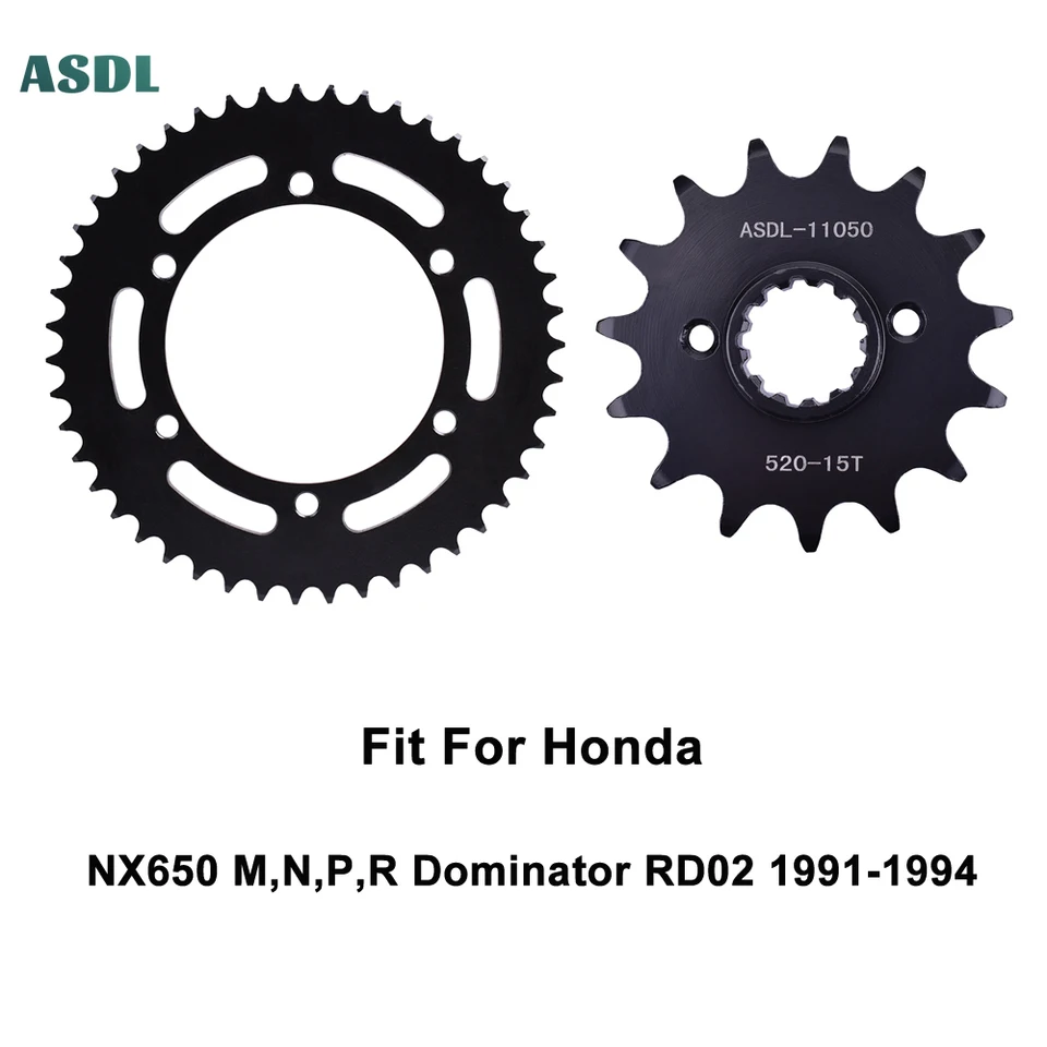 520 47T 15T Motocyklové predné a zadné sprockety 45 oceľ pre Honda NX650 MNPR Dominator RD02 1991 1992 1993 1994 NX 650