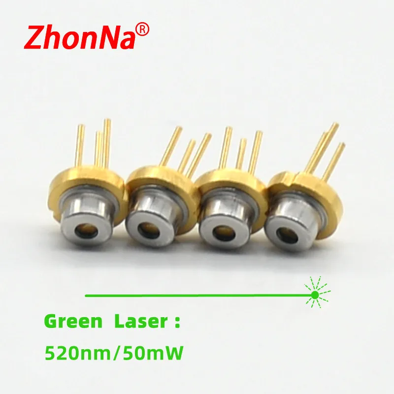 520nm 10MW 50MW Zelený laserový diódový modul Zelené číslo Zn-LDG-001 DIY laserový snímač Svetlo emitujúca trubica LED elektronický dizajn