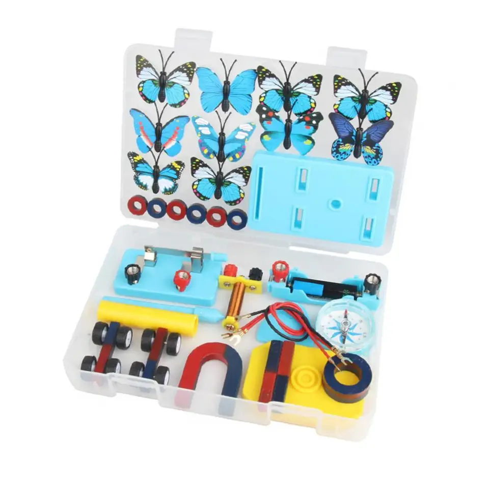 52ks/set Vedecký elektrický obvod Magnet Explore Design Stimulácia z nehrdzavejúcej výchovy Compass Compass Toy pre školu