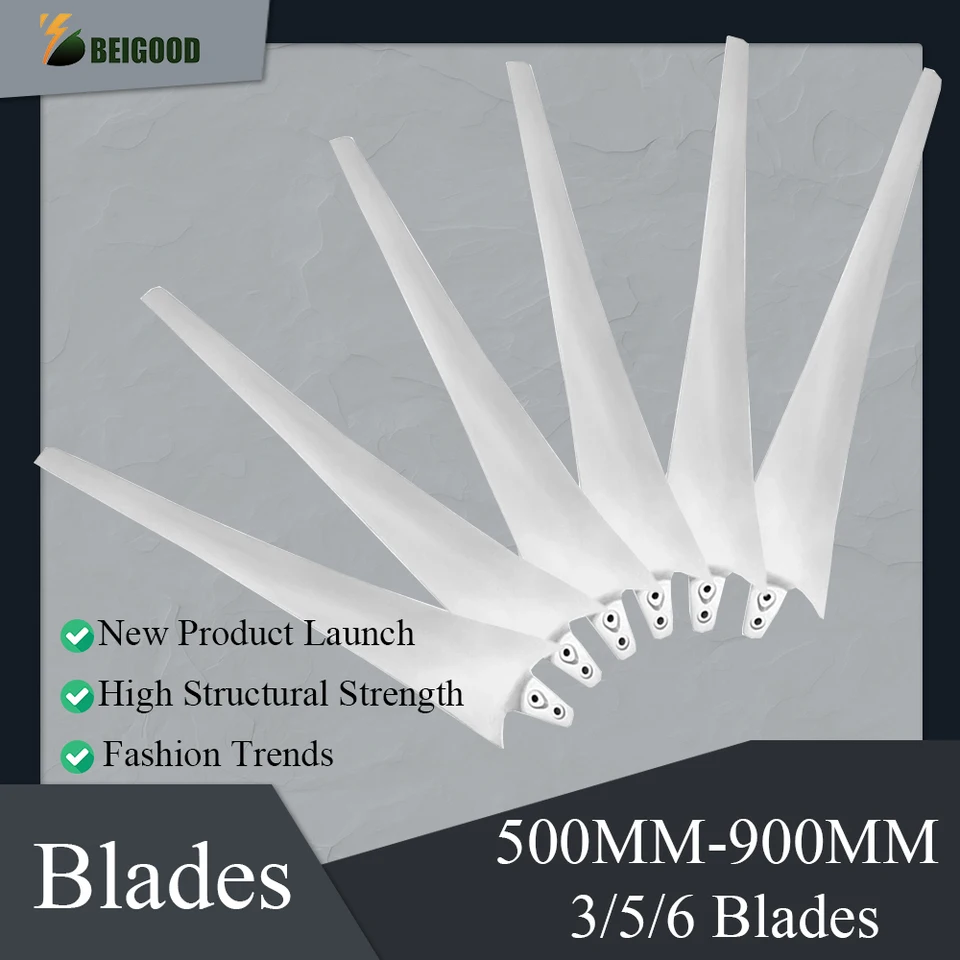 530-900 mm nylon nylon nová energetická vodorovná horizontálna veterná turbína lopatky pre veternú turbínu pre domácich majstrov