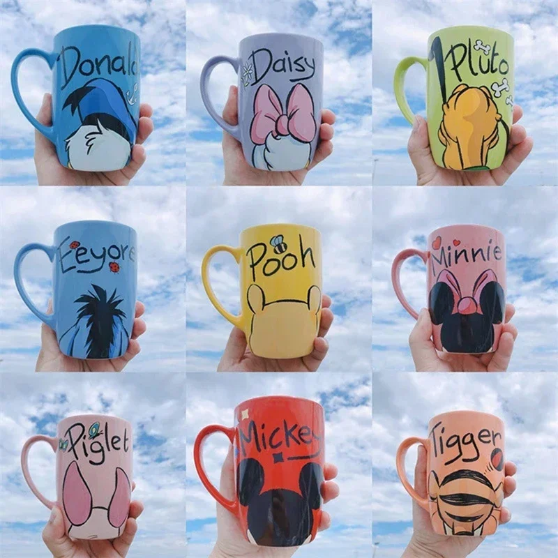 530 ml Disney Mickey Mouse Cartoon Keramické hrnčeky Minnie Donald Duck Pig Pig Ceramic Mlieko Šál