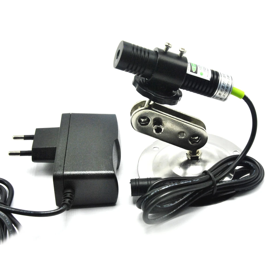 532nm 10MW zelený laserový diódový bodový modul modul modul rezací stroj lokalizačný efekt Lighting Effects + Adapter + držiak
