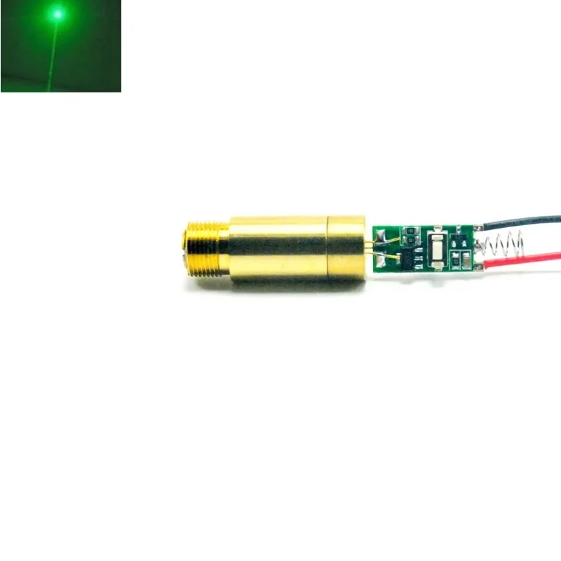 532nm 50MW zelený laserový diódový bodový modul 3,7 V priemer 12 mm s mosadzným krytom